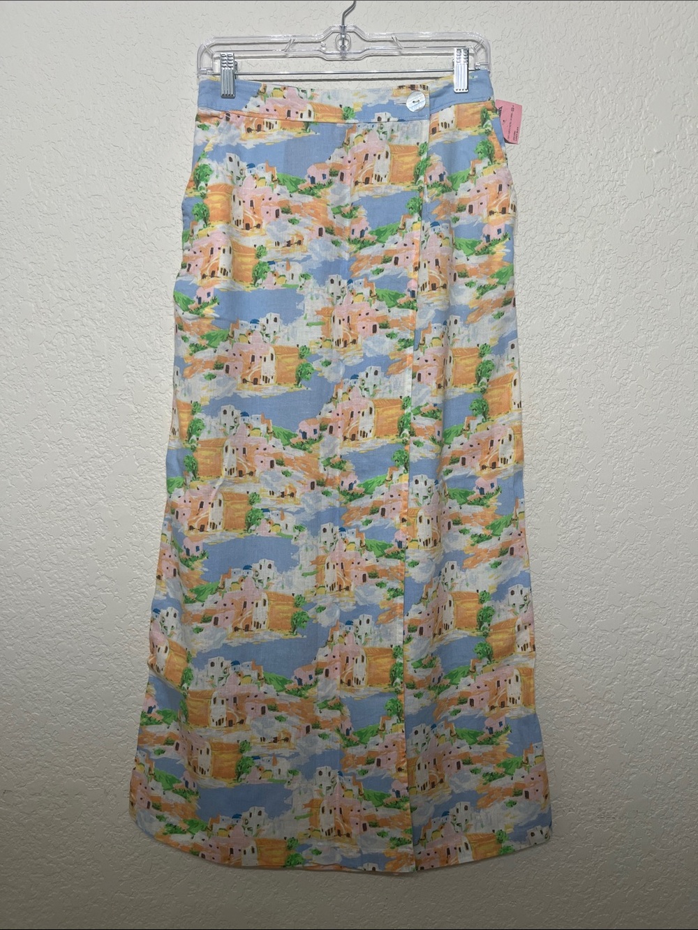 Cynthia Rowley Women’s Small Mediterranean Village Print Wrap Maxi Skirt